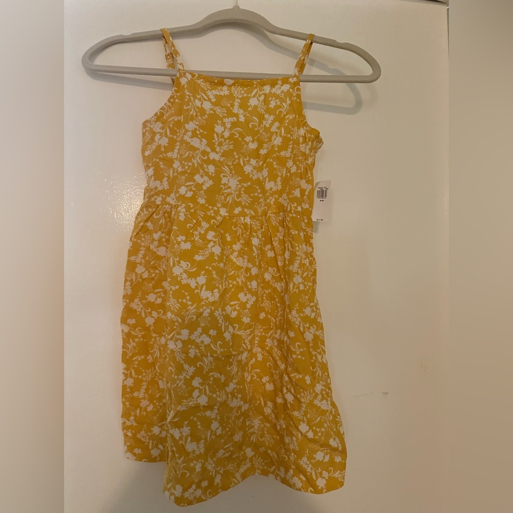 Girls Medium (8) Floral Yellow Summer Dress Old Navy